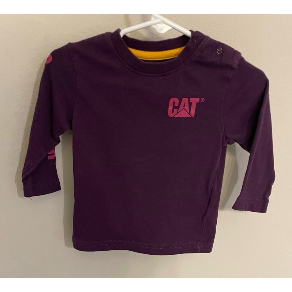 Purple Caterpillar Cat Baby Girl Toddler Shirt, Size 12 months
